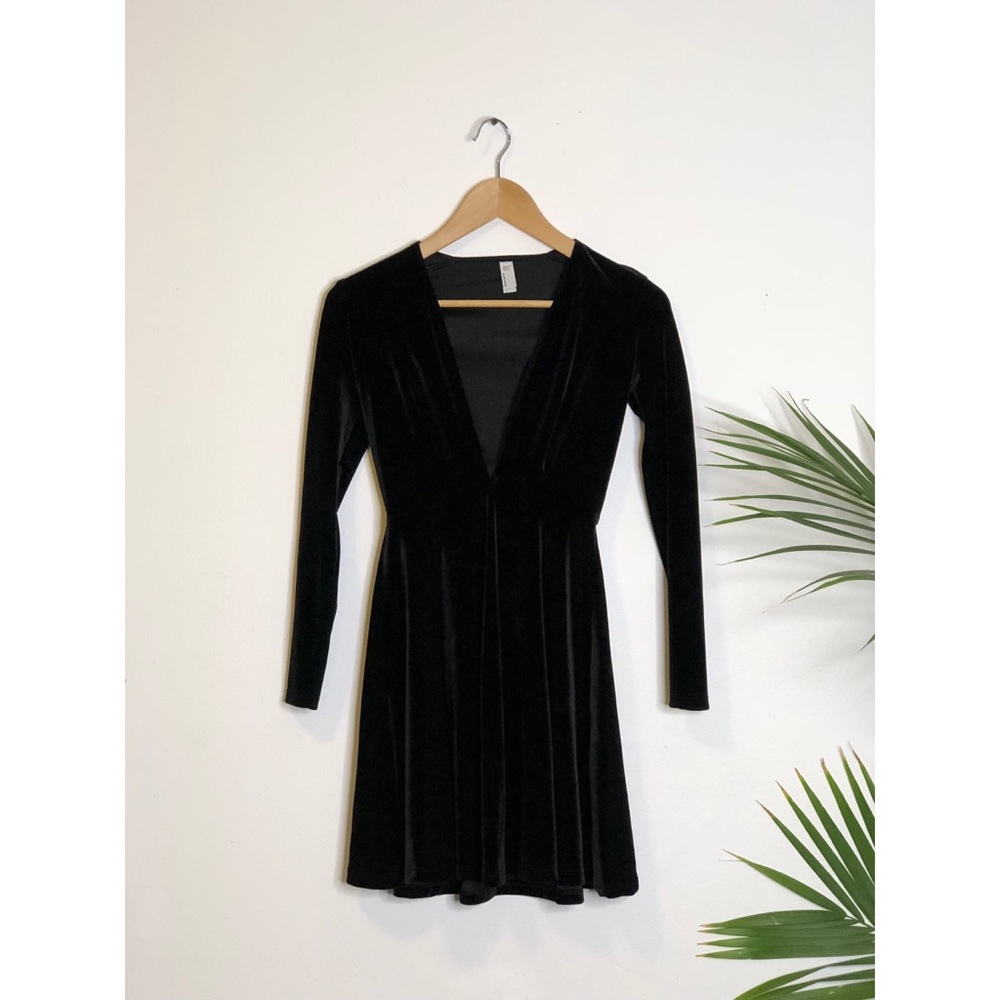 American Apparel Velvet black dress